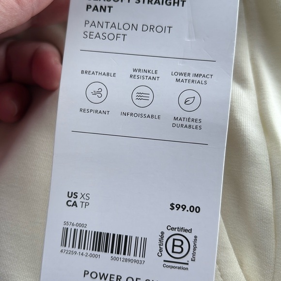 NWT Athleta Seasoft Straight Pant Glow Color Size  XS. - Picture 9 of 9